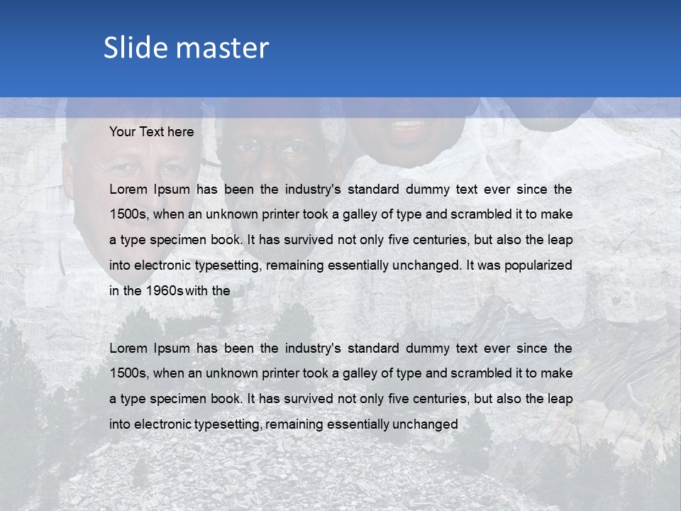 A Group Of People With A Mountain In The Background PowerPoint Template