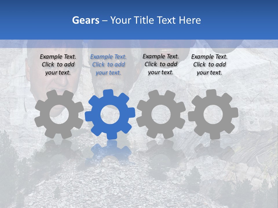 A Group Of People With A Mountain In The Background PowerPoint Template