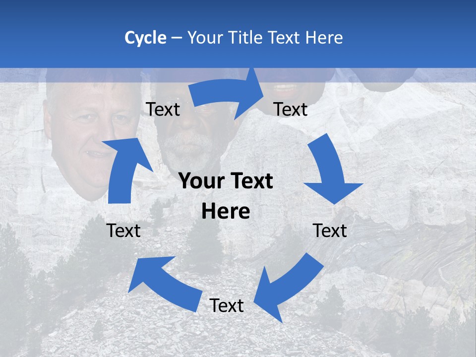 A Group Of People With A Mountain In The Background PowerPoint Template