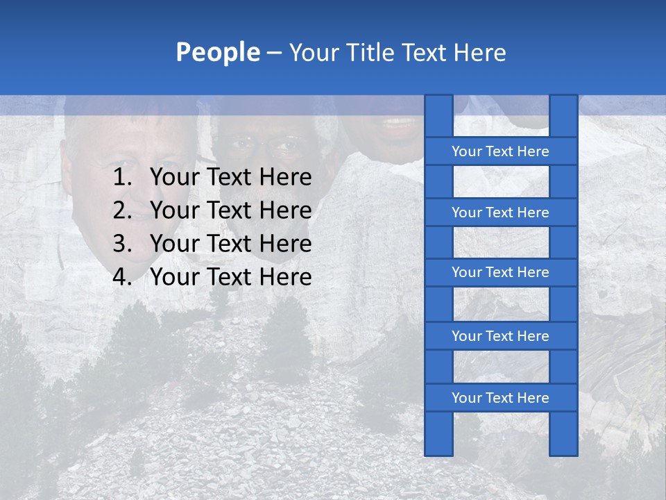 A Group Of People With A Mountain In The Background PowerPoint Template