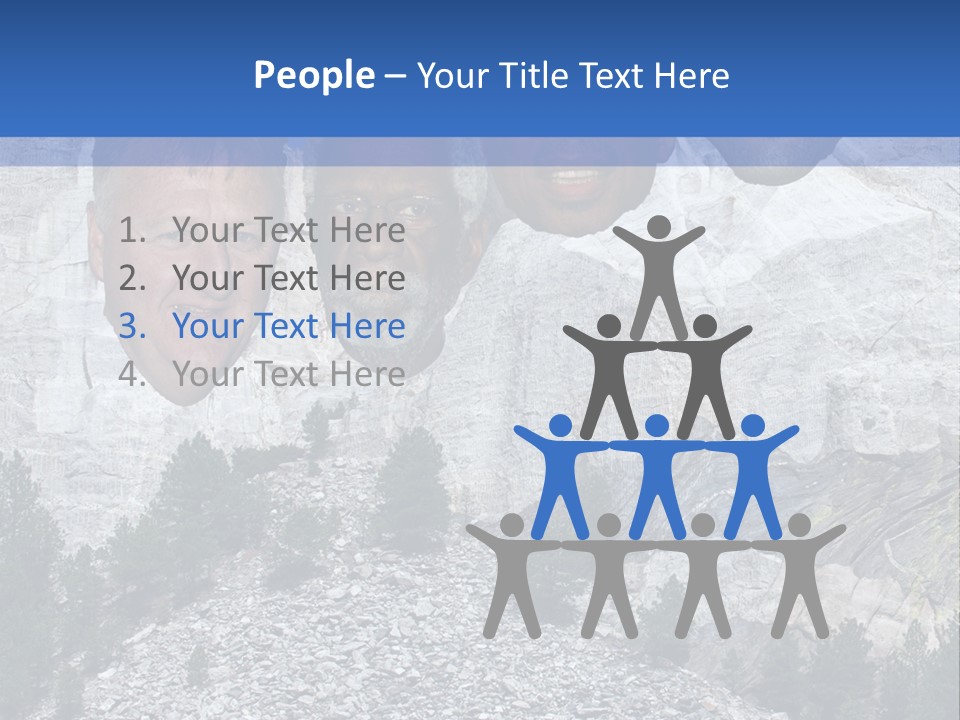 A Group Of People With A Mountain In The Background PowerPoint Template