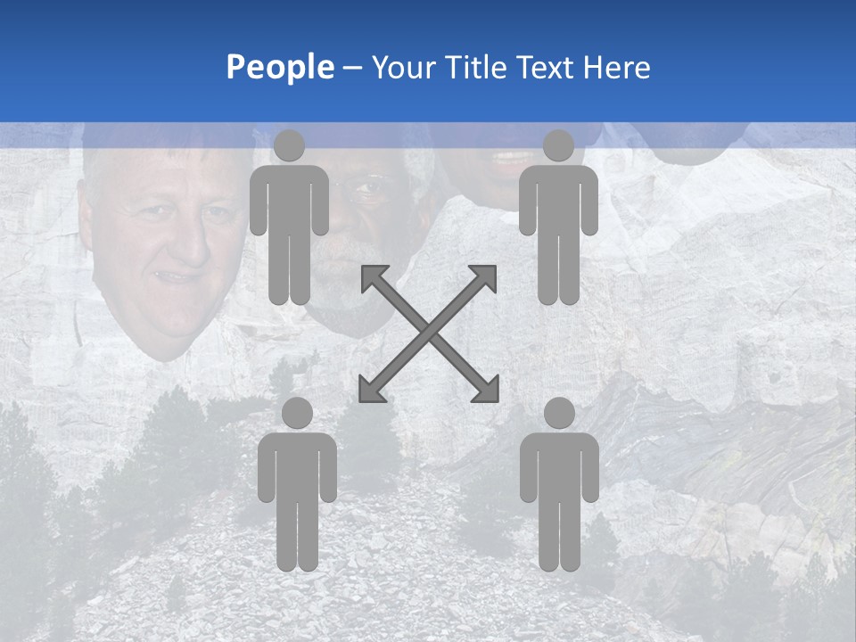 A Group Of People With A Mountain In The Background PowerPoint Template