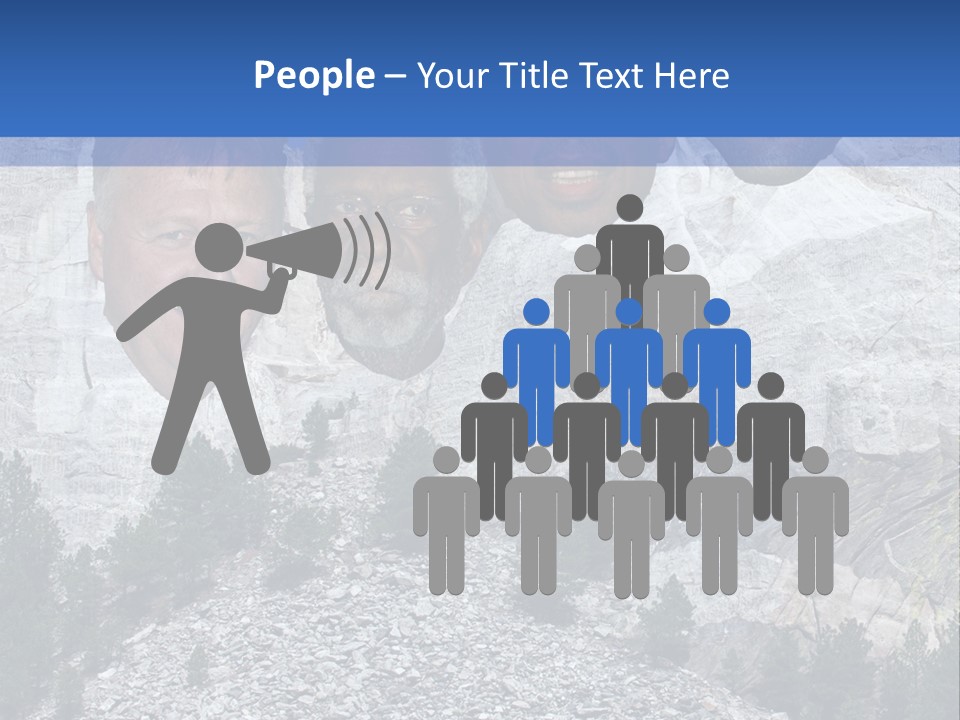 A Group Of People With A Mountain In The Background PowerPoint Template
