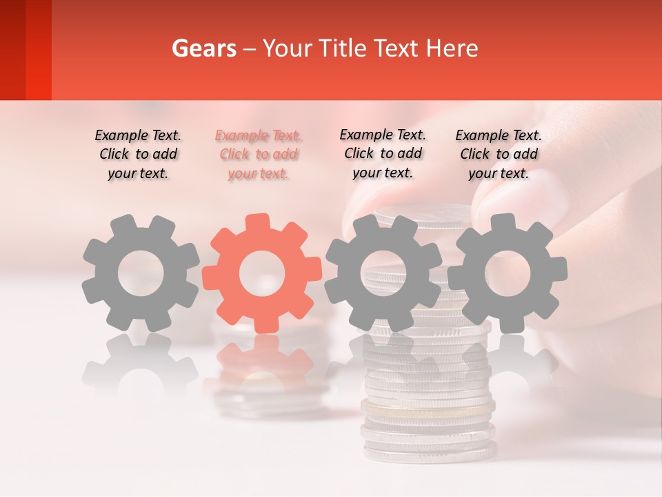 A Person Stacking Coins On Top Of Each Other PowerPoint Template