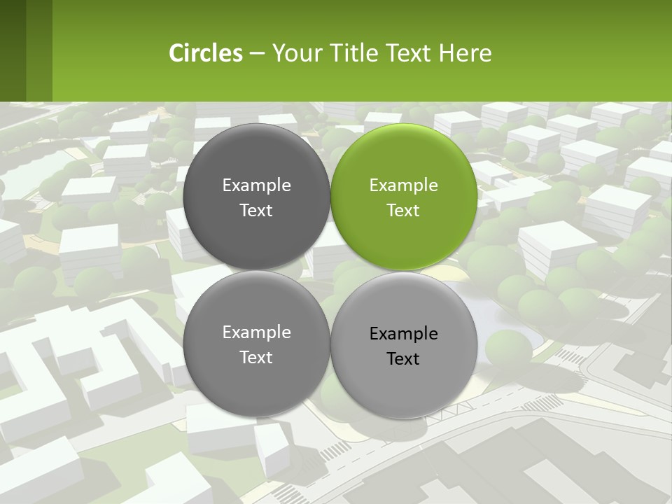 A Computer Generated Map Of A City With Lots Of Trees PowerPoint Template