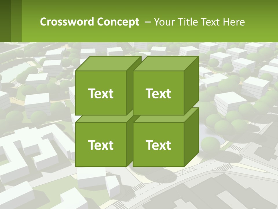 A Computer Generated Map Of A City With Lots Of Trees PowerPoint Template