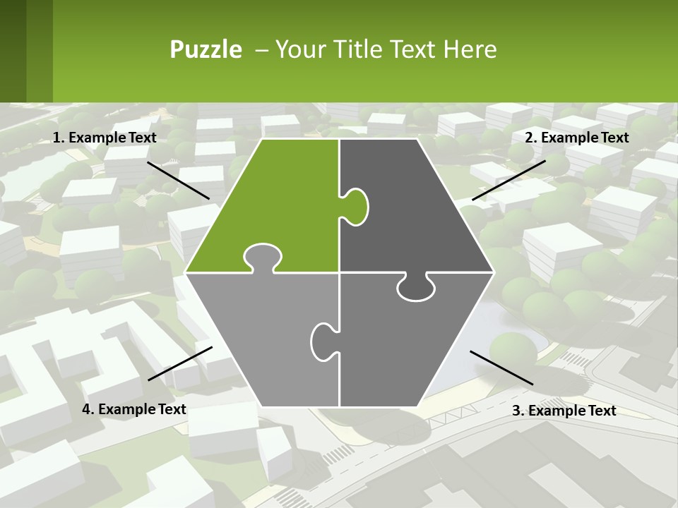 A Computer Generated Map Of A City With Lots Of Trees PowerPoint Template