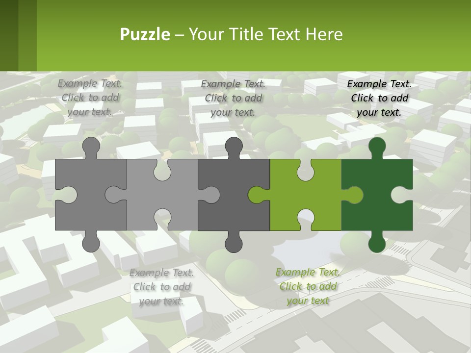 A Computer Generated Map Of A City With Lots Of Trees PowerPoint Template