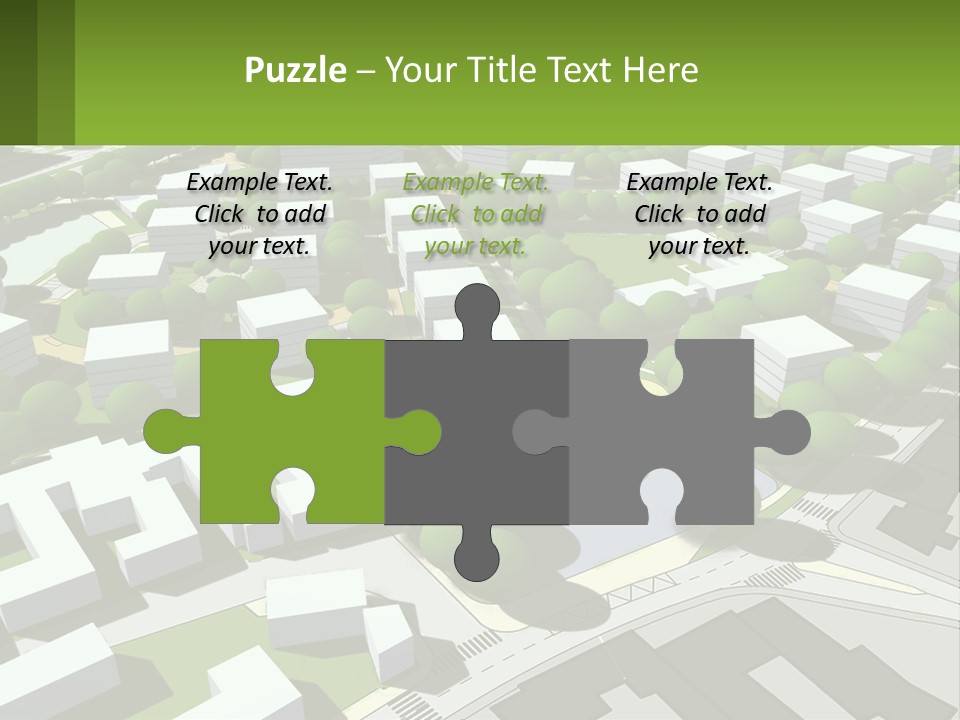 A Computer Generated Map Of A City With Lots Of Trees PowerPoint Template