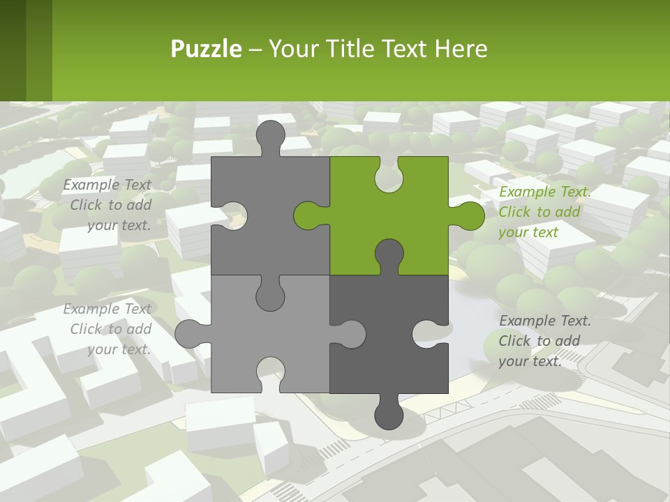 A Computer Generated Map Of A City With Lots Of Trees PowerPoint Template