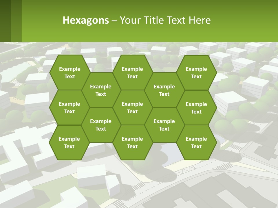A Computer Generated Map Of A City With Lots Of Trees PowerPoint Template