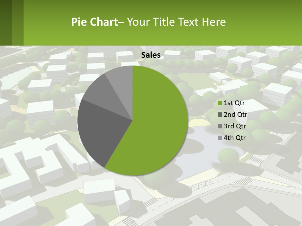 A Computer Generated Map Of A City With Lots Of Trees PowerPoint Template
