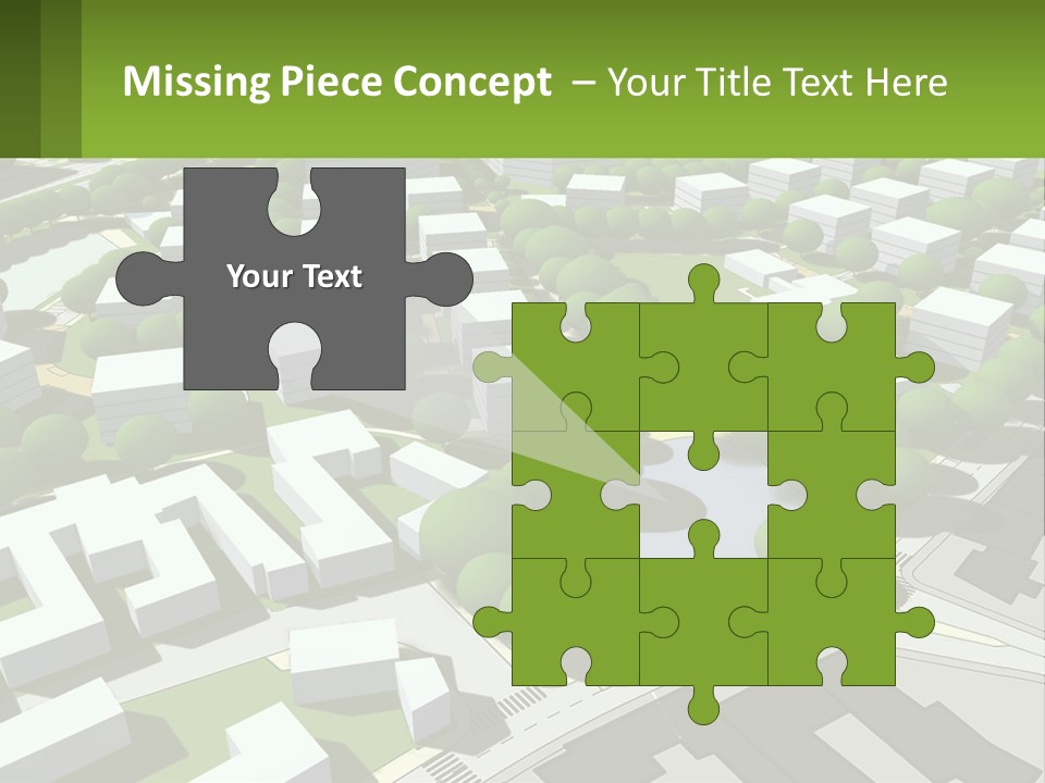 A Computer Generated Map Of A City With Lots Of Trees PowerPoint Template