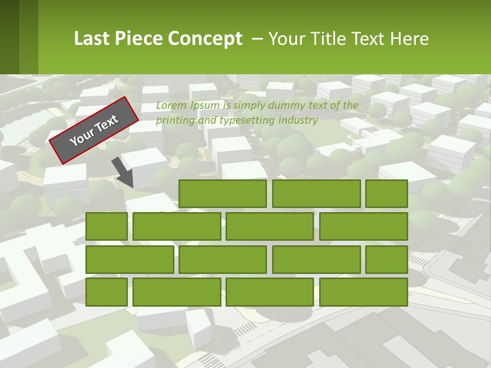 A Computer Generated Map Of A City With Lots Of Trees PowerPoint Template