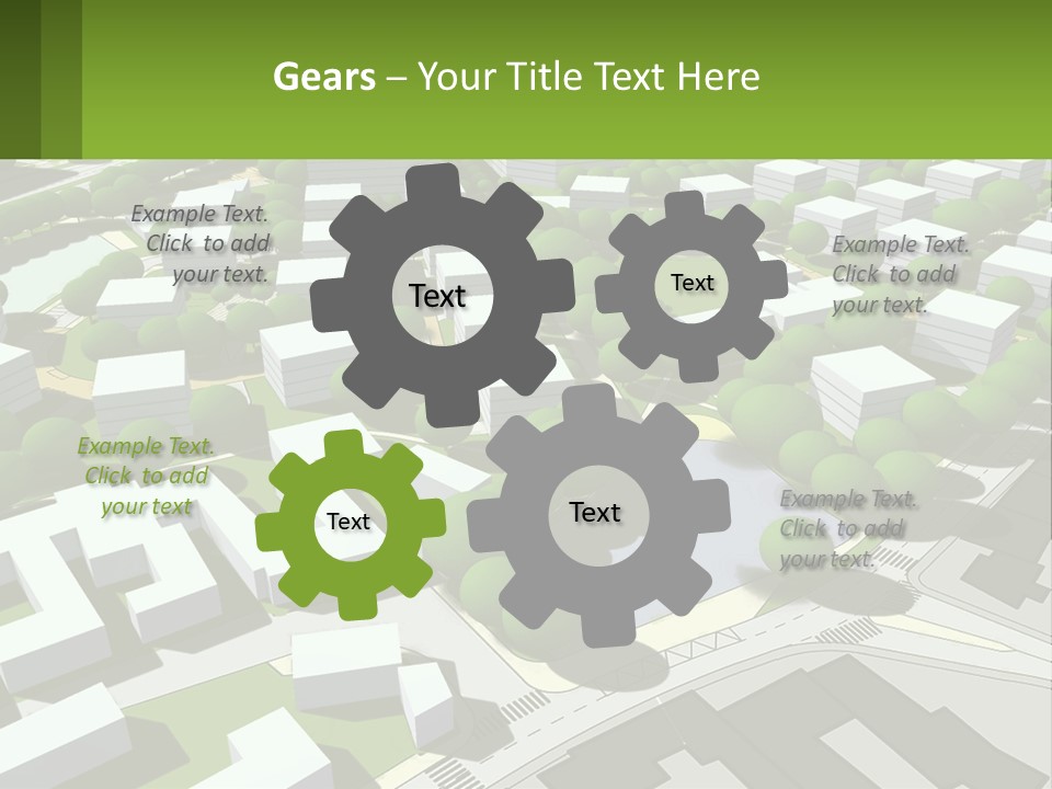 A Computer Generated Map Of A City With Lots Of Trees PowerPoint Template