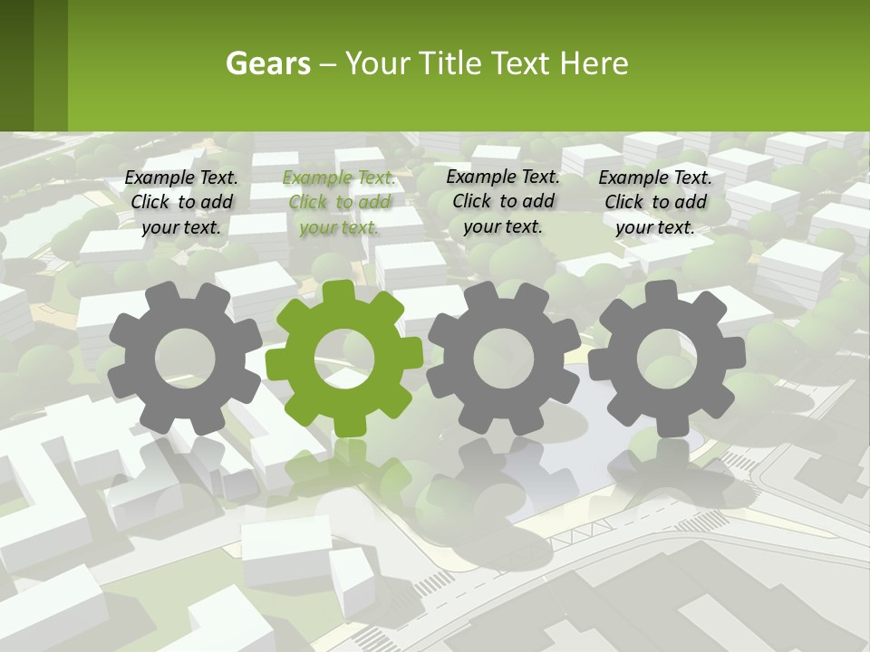 A Computer Generated Map Of A City With Lots Of Trees PowerPoint Template