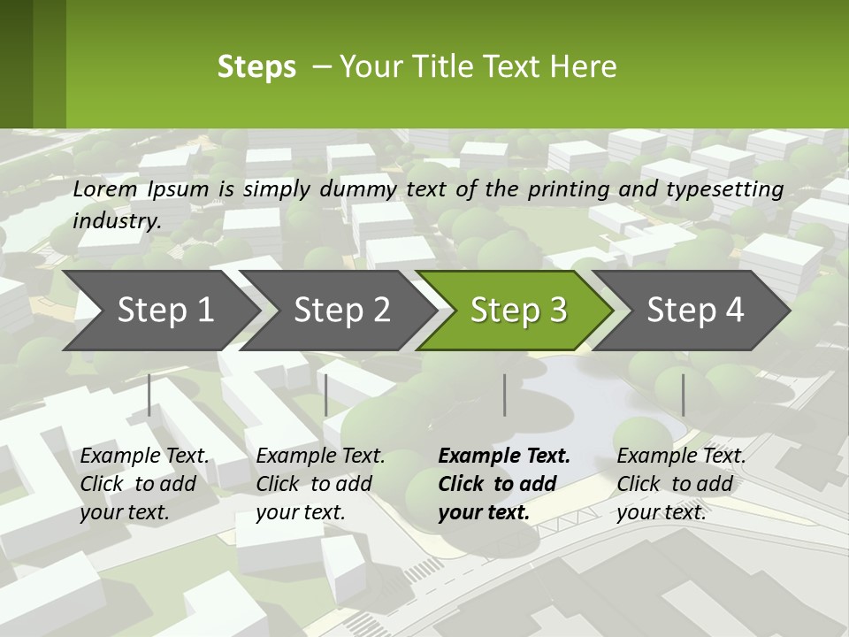 A Computer Generated Map Of A City With Lots Of Trees PowerPoint Template