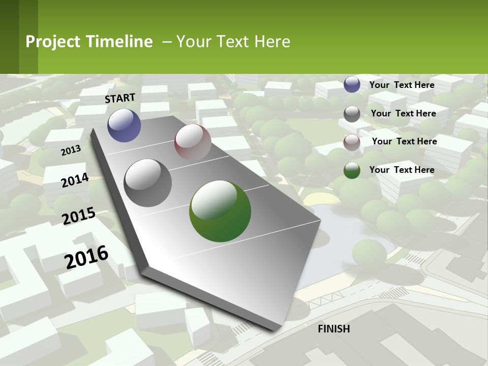 A Computer Generated Map Of A City With Lots Of Trees PowerPoint Template