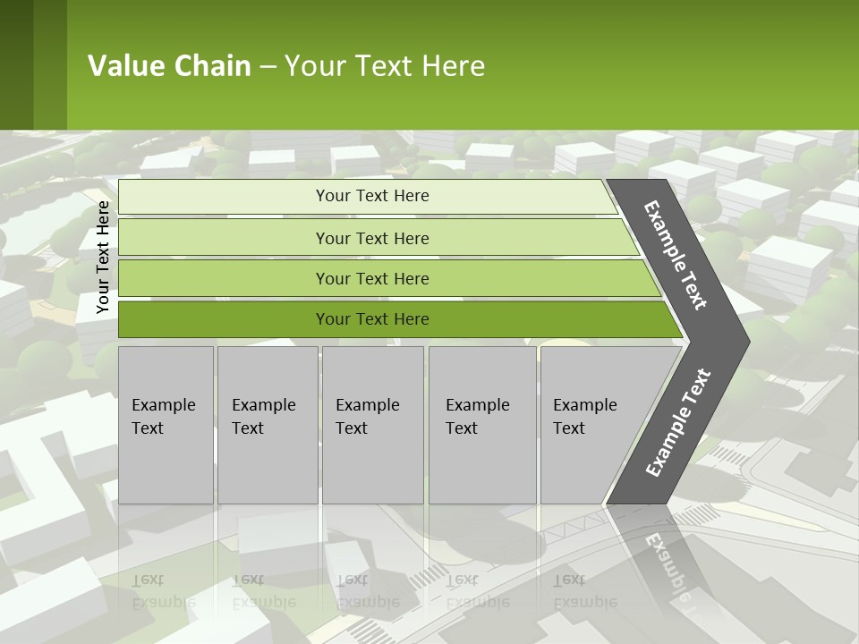 A Computer Generated Map Of A City With Lots Of Trees PowerPoint Template