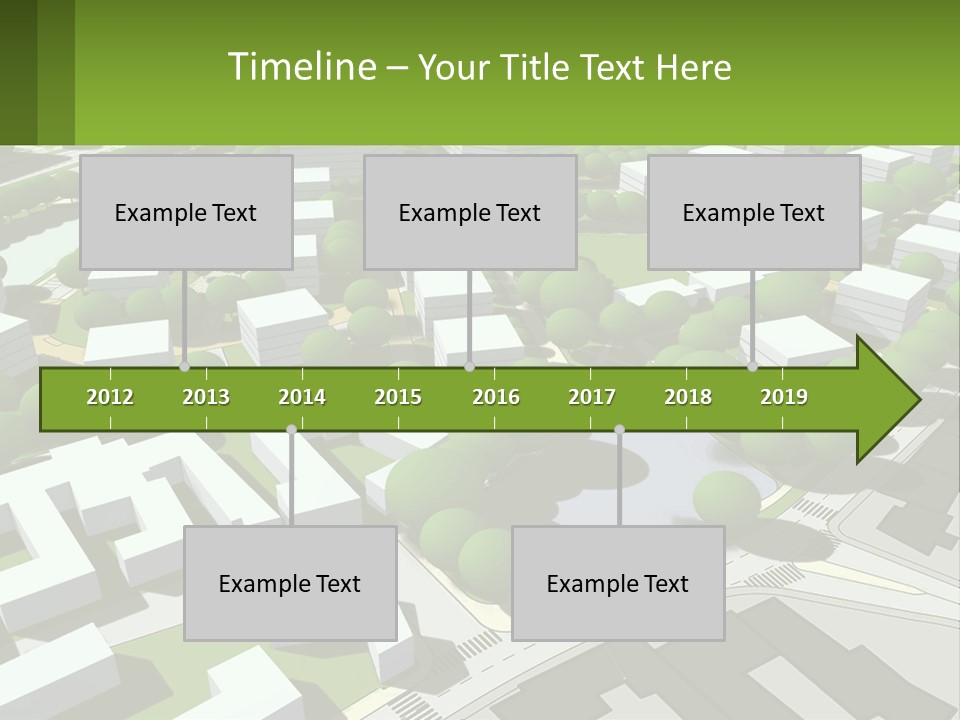 A Computer Generated Map Of A City With Lots Of Trees PowerPoint Template