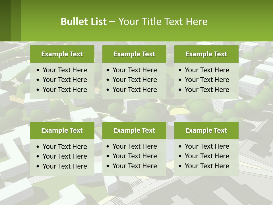 A Computer Generated Map Of A City With Lots Of Trees PowerPoint Template
