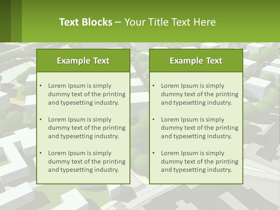 A Computer Generated Map Of A City With Lots Of Trees PowerPoint Template