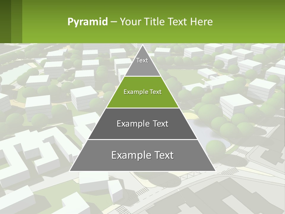 A Computer Generated Map Of A City With Lots Of Trees PowerPoint Template