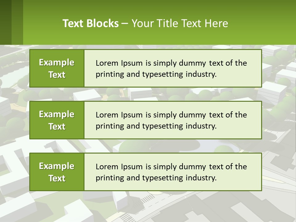 A Computer Generated Map Of A City With Lots Of Trees PowerPoint Template