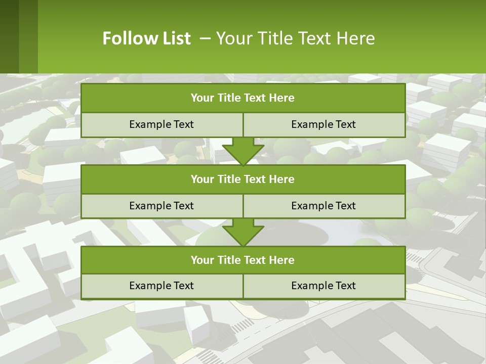 A Computer Generated Map Of A City With Lots Of Trees PowerPoint Template