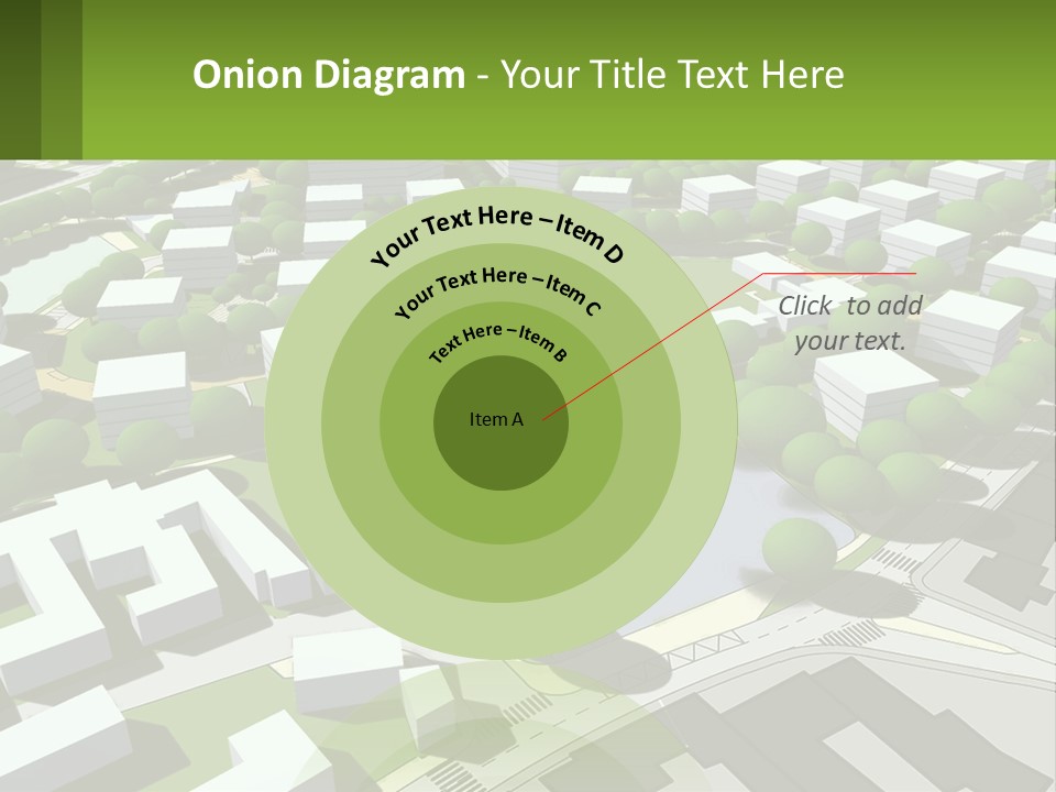 A Computer Generated Map Of A City With Lots Of Trees PowerPoint Template