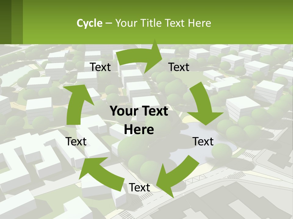 A Computer Generated Map Of A City With Lots Of Trees PowerPoint Template