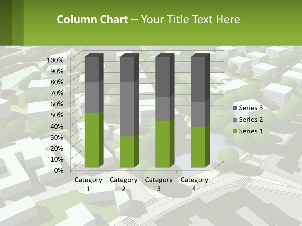 A Computer Generated Map Of A City With Lots Of Trees PowerPoint Template