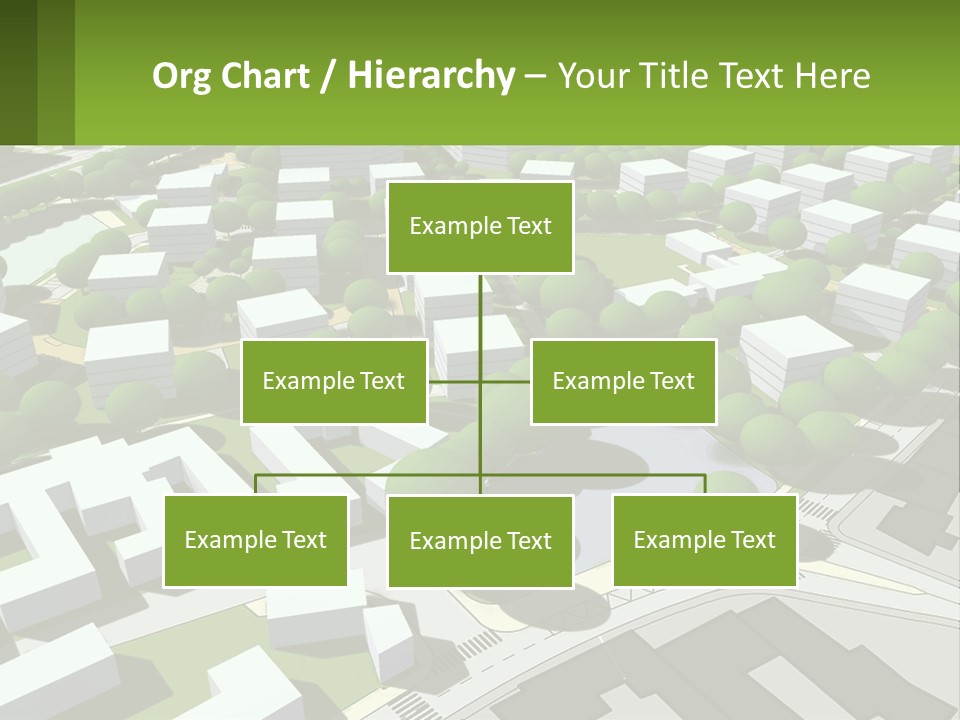 A Computer Generated Map Of A City With Lots Of Trees PowerPoint Template