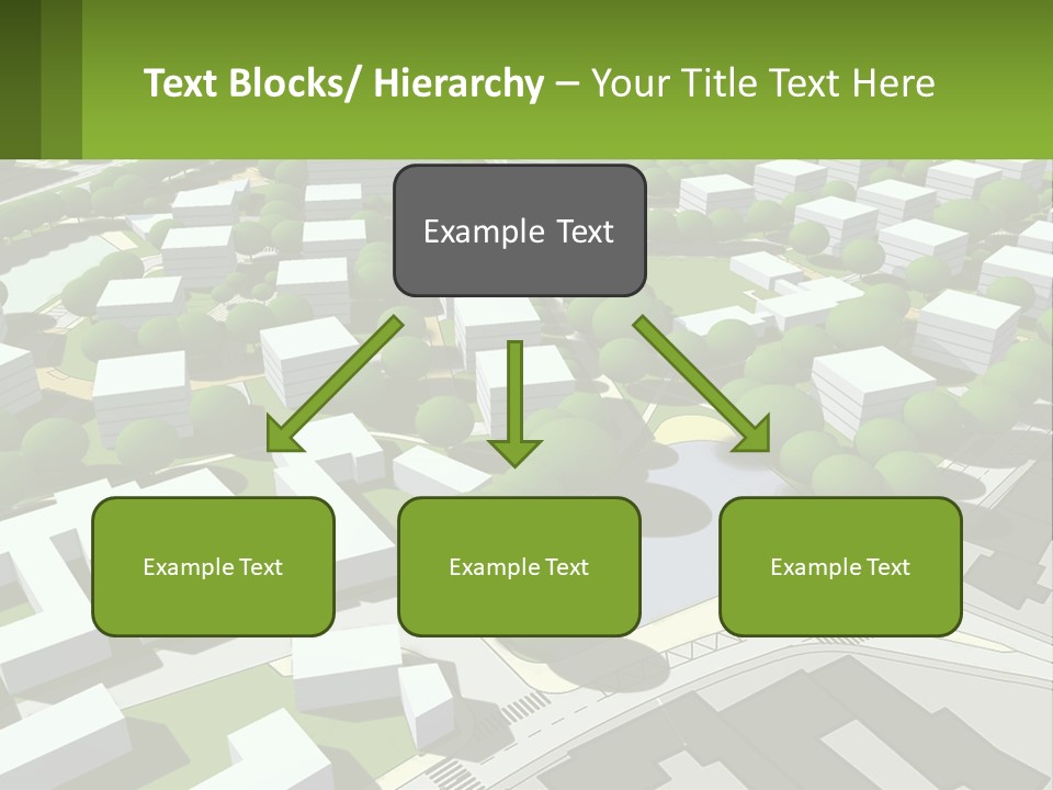 A Computer Generated Map Of A City With Lots Of Trees PowerPoint Template