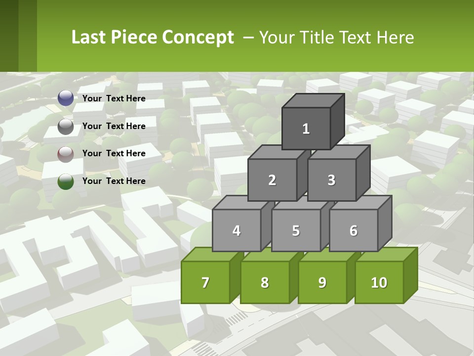 A Computer Generated Map Of A City With Lots Of Trees PowerPoint Template