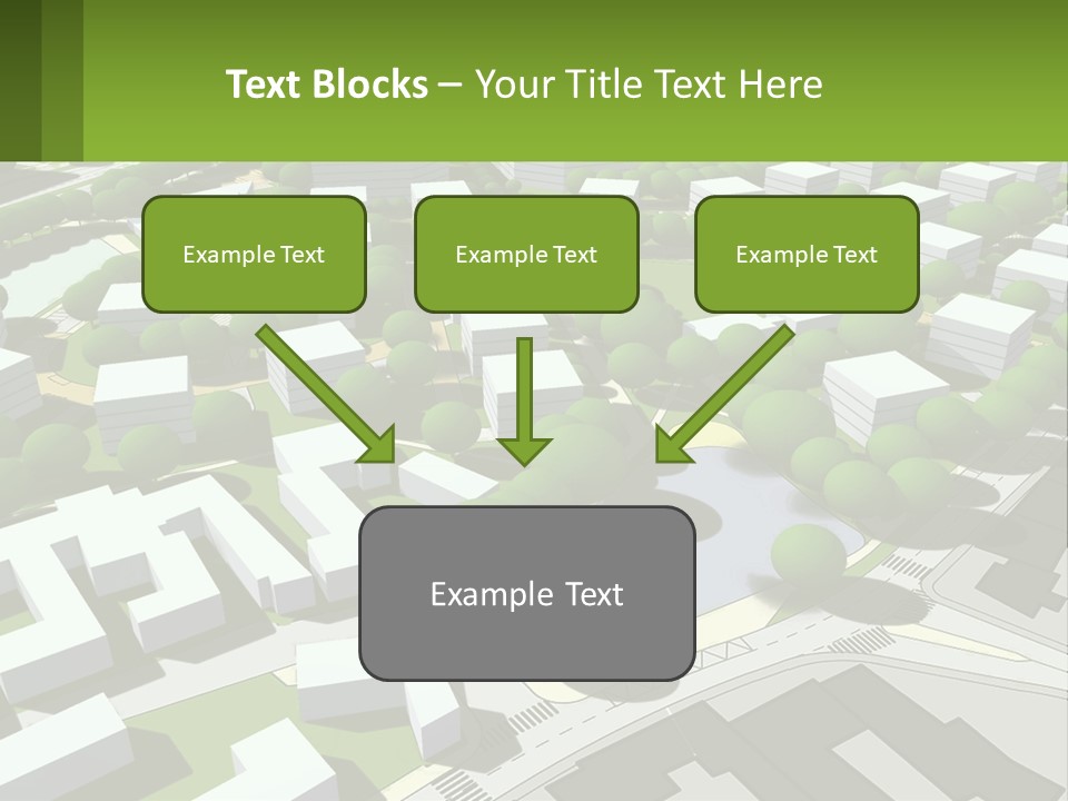 A Computer Generated Map Of A City With Lots Of Trees PowerPoint Template