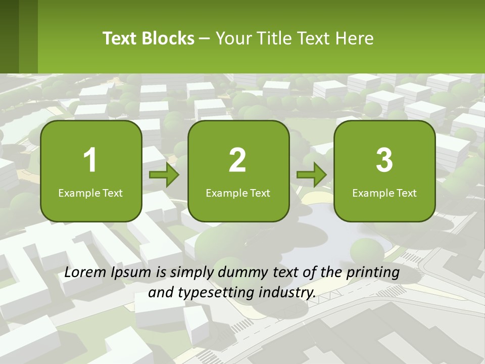 A Computer Generated Map Of A City With Lots Of Trees PowerPoint Template