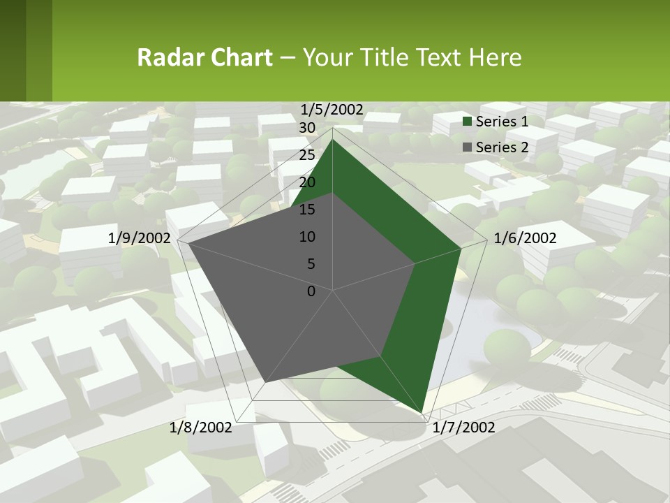 A Computer Generated Map Of A City With Lots Of Trees PowerPoint Template