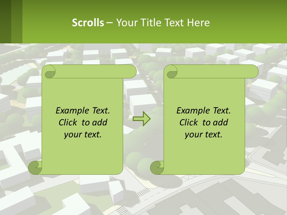 A Computer Generated Map Of A City With Lots Of Trees PowerPoint Template