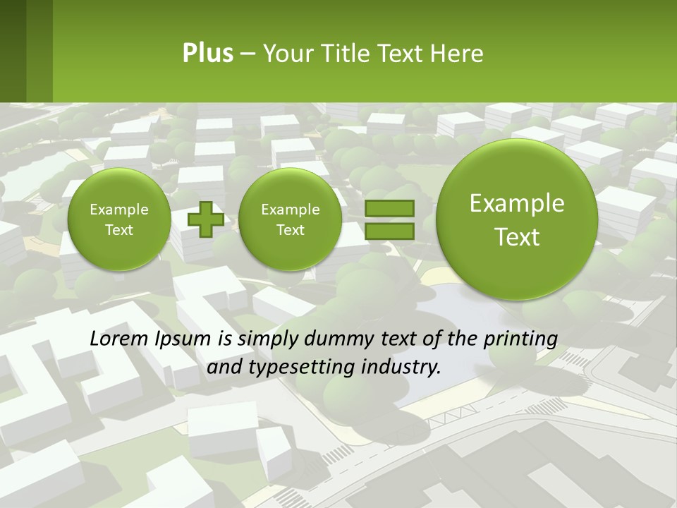 A Computer Generated Map Of A City With Lots Of Trees PowerPoint Template
