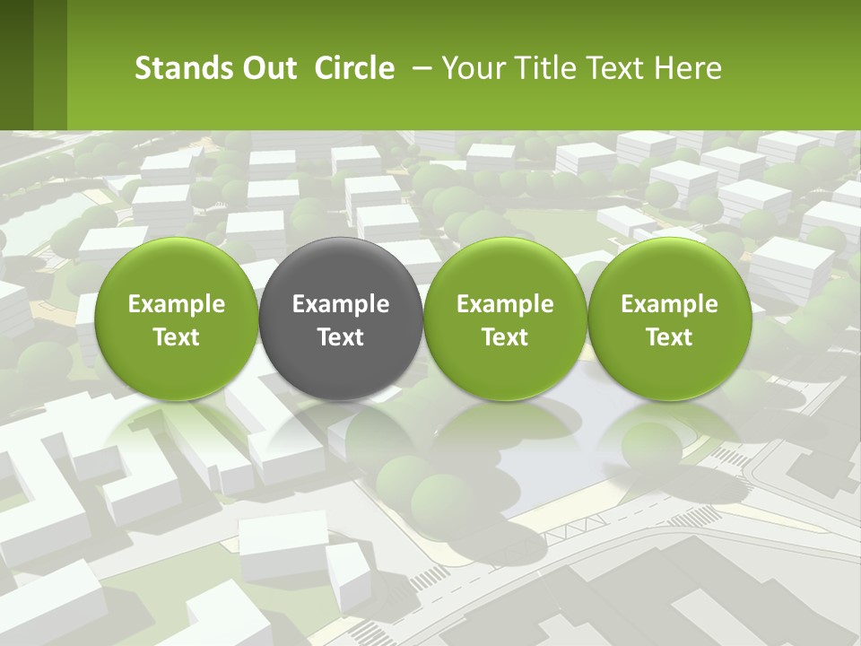 A Computer Generated Map Of A City With Lots Of Trees PowerPoint Template