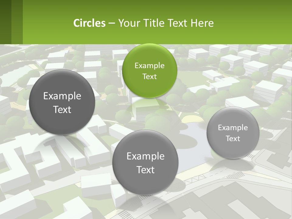 A Computer Generated Map Of A City With Lots Of Trees PowerPoint Template