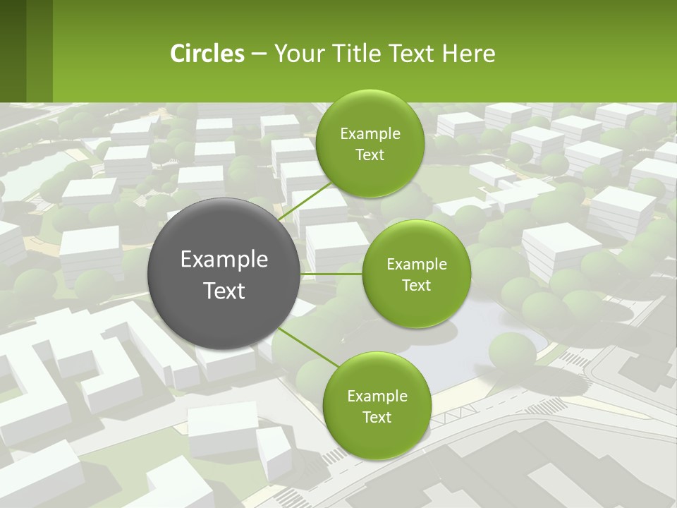 A Computer Generated Map Of A City With Lots Of Trees PowerPoint Template