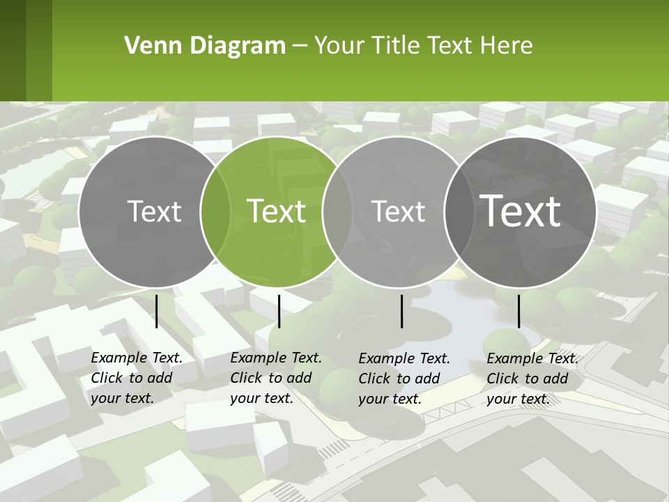 A Computer Generated Map Of A City With Lots Of Trees PowerPoint Template