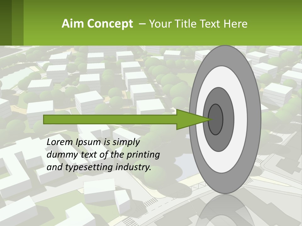 A Computer Generated Map Of A City With Lots Of Trees PowerPoint Template