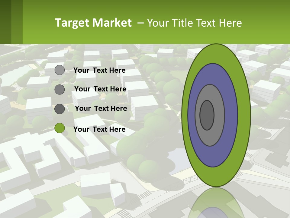 A Computer Generated Map Of A City With Lots Of Trees PowerPoint Template