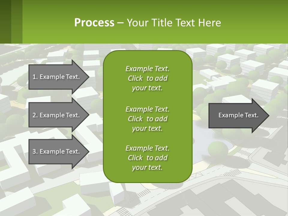A Computer Generated Map Of A City With Lots Of Trees PowerPoint Template