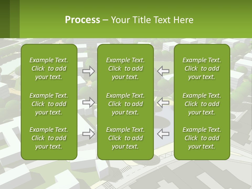 A Computer Generated Map Of A City With Lots Of Trees PowerPoint Template