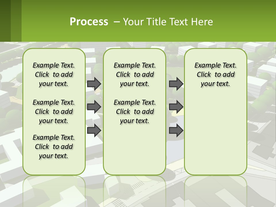 A Computer Generated Map Of A City With Lots Of Trees PowerPoint Template