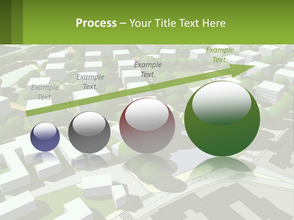 A Computer Generated Map Of A City With Lots Of Trees PowerPoint Template